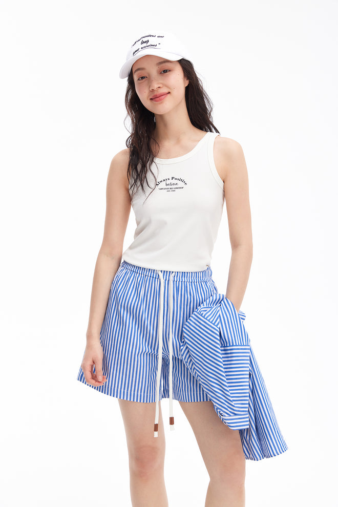 Short rayé décontracté