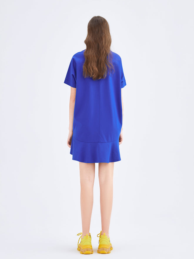 Cobalt Flared T-Shirt Dress - Urlazh New York