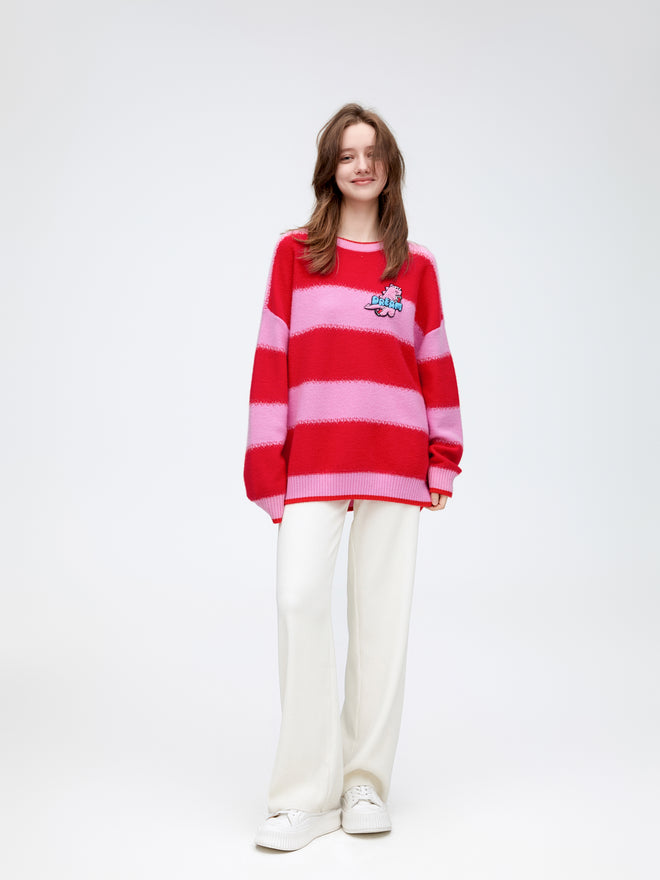 Pull à rayures fraises
