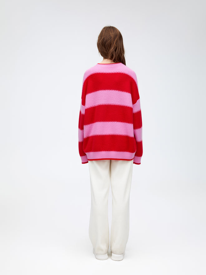 Pull à rayures fraises
