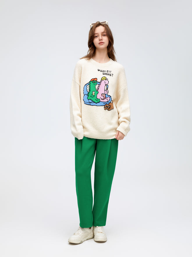 Pull bande dessinée dinosaure