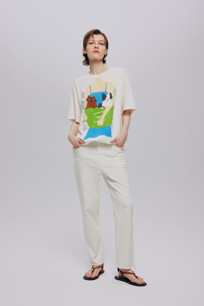 Slim Fit White Jeans