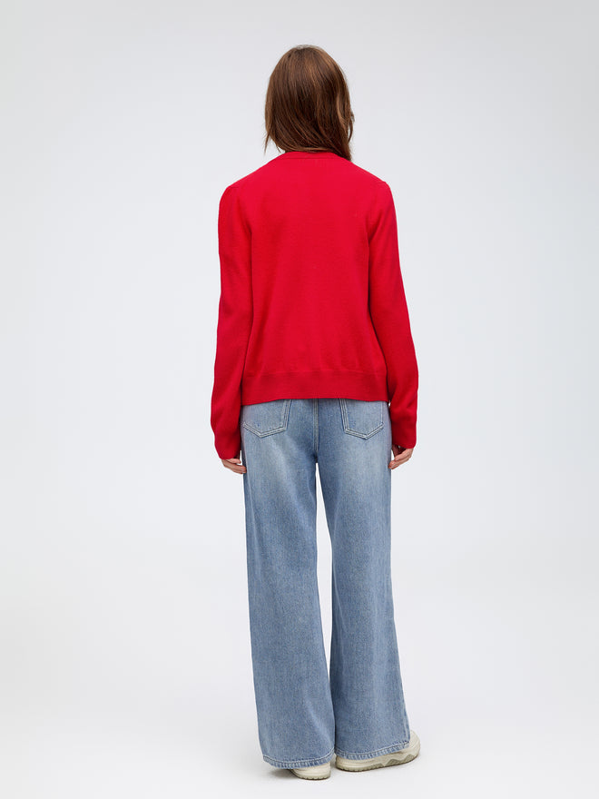 Cardigan rouge du Nouvel An