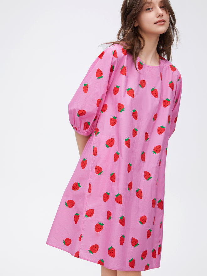 Robe à imprimé fraise