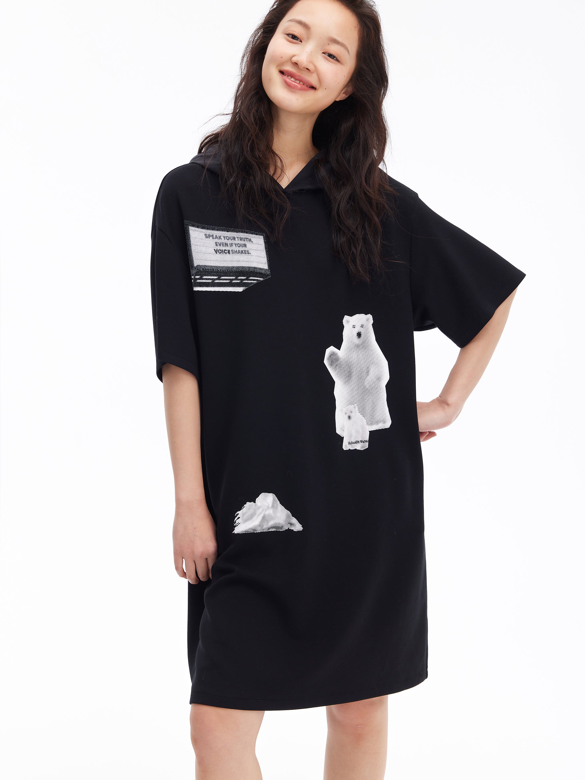 Daga - Where Is The Bear Jersey Ruffle  Dress - Blue
