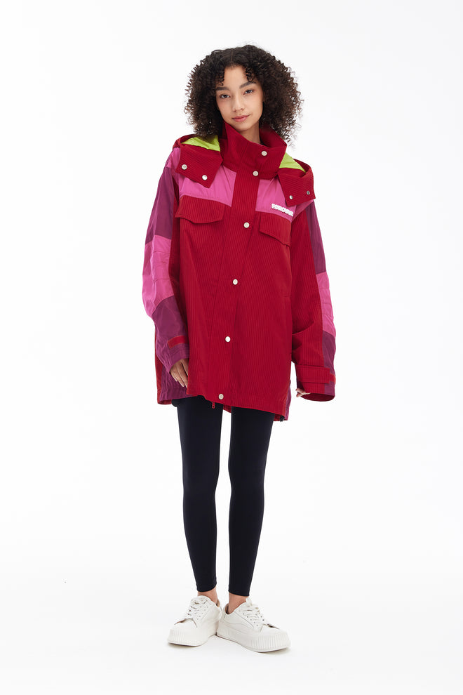 Veste vintage à blocs de couleurs