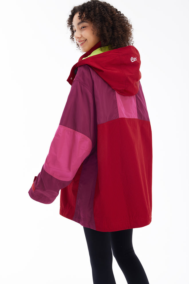 Veste vintage à blocs de couleurs