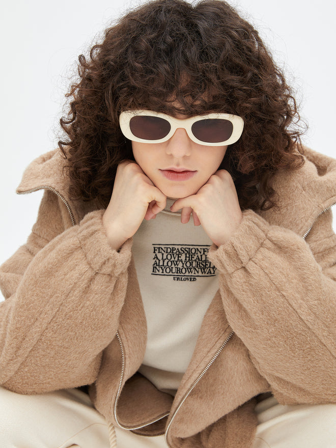 Long Hair Hooded Silhouette Coat
