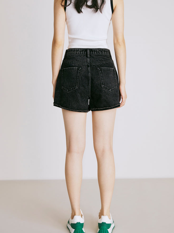 Carbon Gray Denim Shorts
