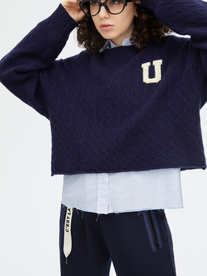Campus Twisted Flower Sweater