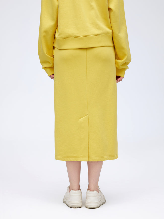 Ensemble sweat-shirt jaune kiwi-jupe