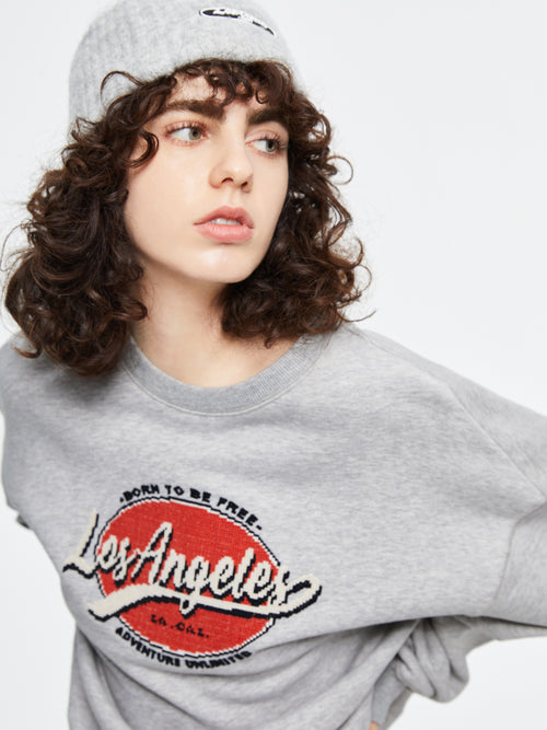 フローラルグレードローストリングショートスウェットシャツ