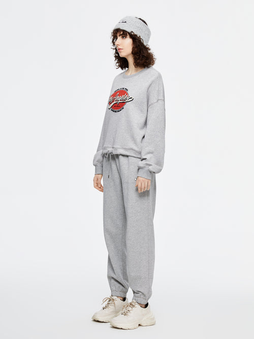 フローラルグレードローストリングショートスウェットシャツ