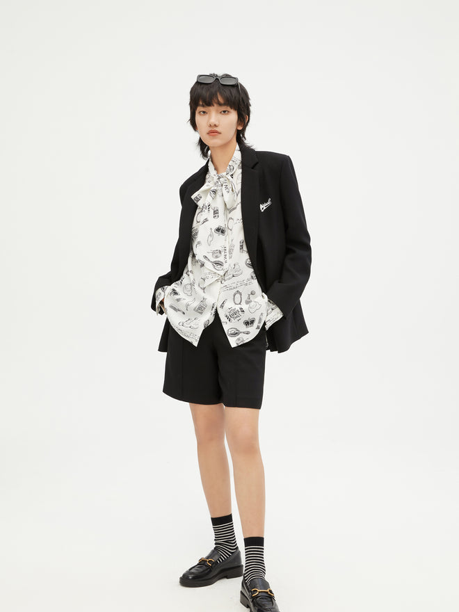 French Bow Silk Blouse