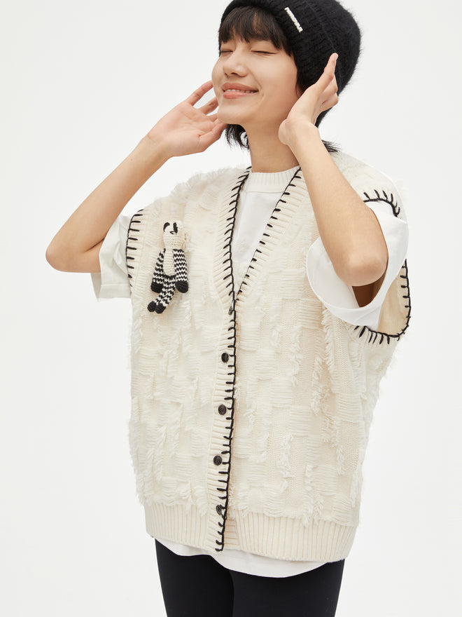 Cardigan pull ligne flottante