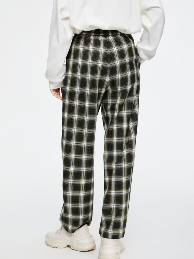 グラデーショングリーンチェックパンツ