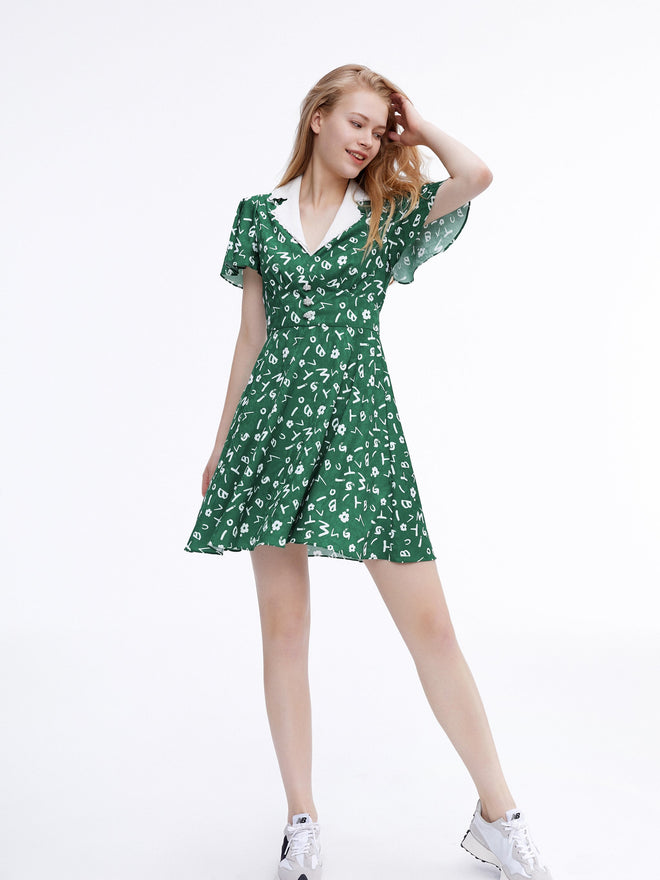 Floral Mini 'Peter Pan' Dress - Urlazh New York
