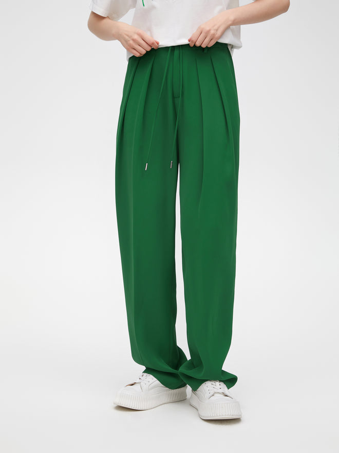 Greenfield Drawstring Pleated Trousers