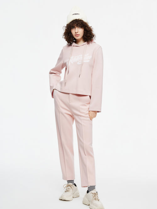 Pantalon décontracté rose crème