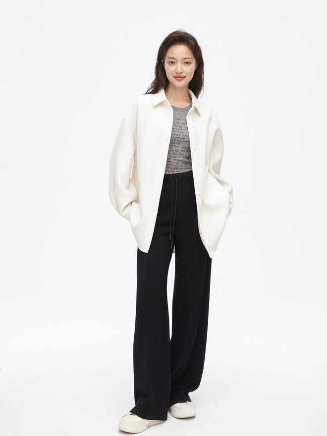 Chemise en laine à gâteau gaufré