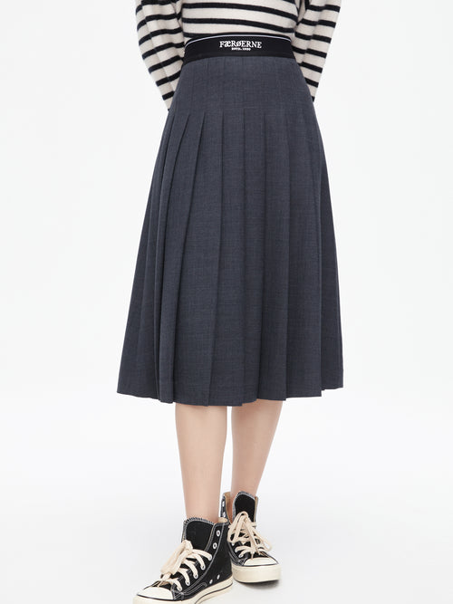 Jupe plissée à taille élastique