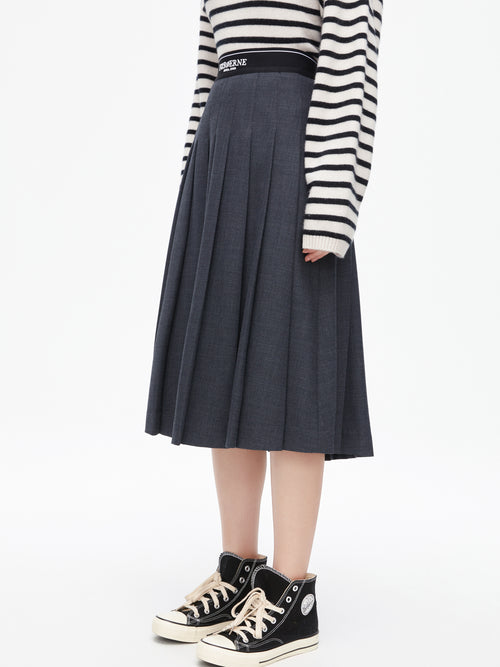 Jupe plissée à taille élastique