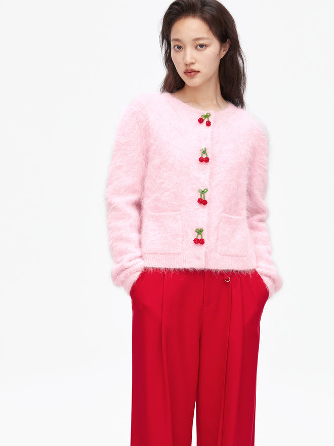 Cardigan polyvalent rose crème
