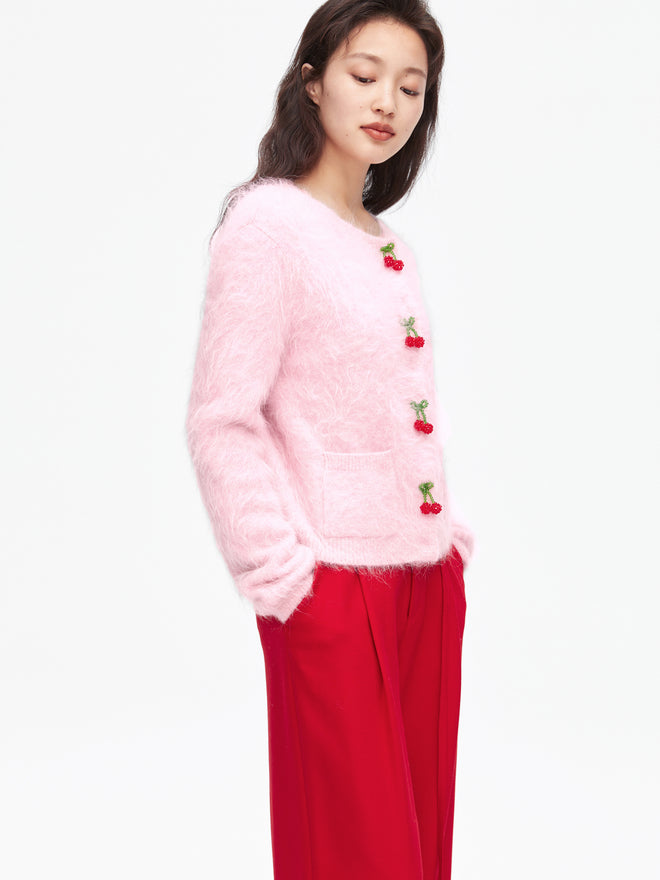 Cardigan polyvalent rose crème