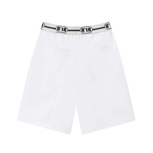 White Monogrammed Elasticized Chino Pants