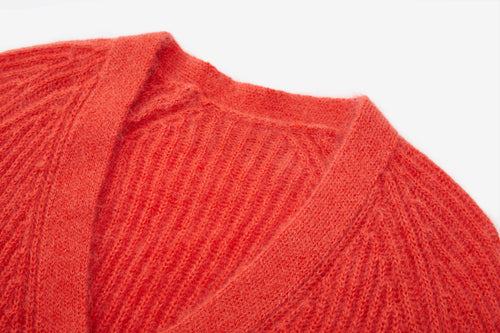 Cardigan ample en tricot orange