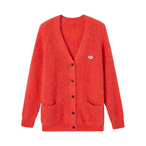 Cardigan ample en tricot orange