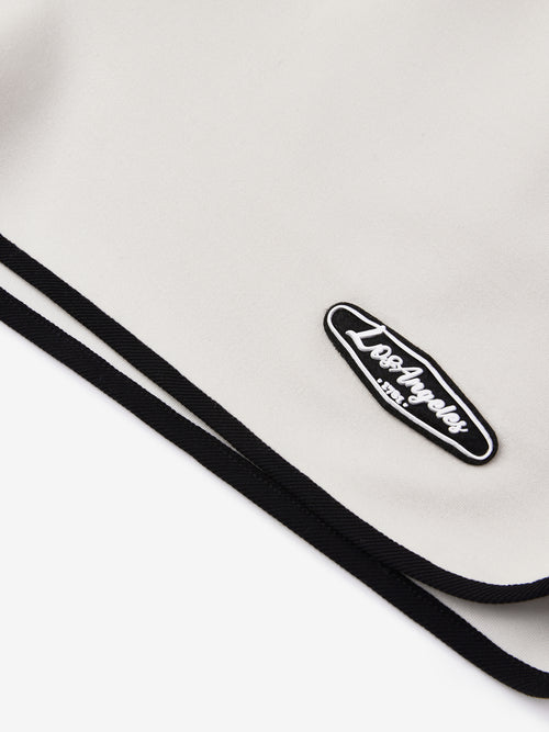 Beige Piped Gym Shorts