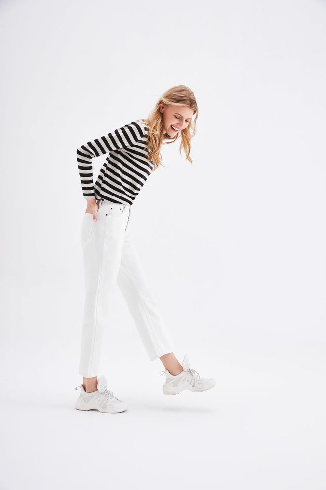 White Crop Flare Jeans - Urlazh New York