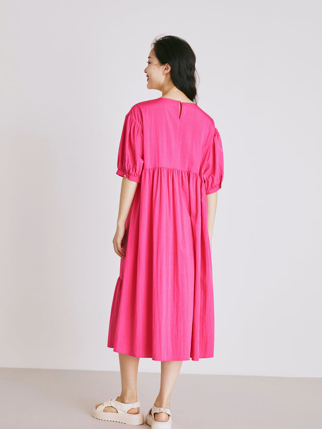 A Hem Pleated Rose Dress
