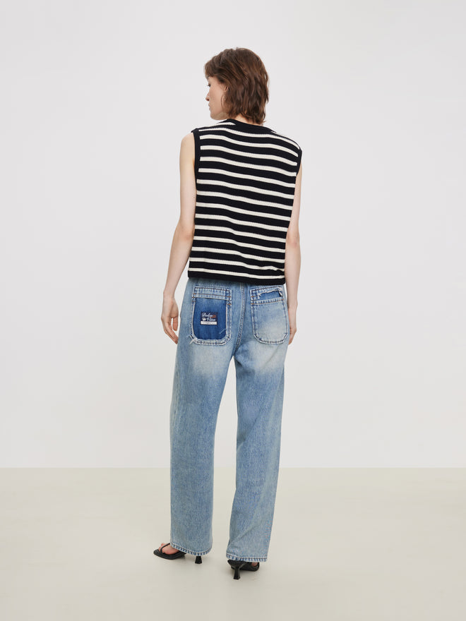 Cat Head Striped Vest