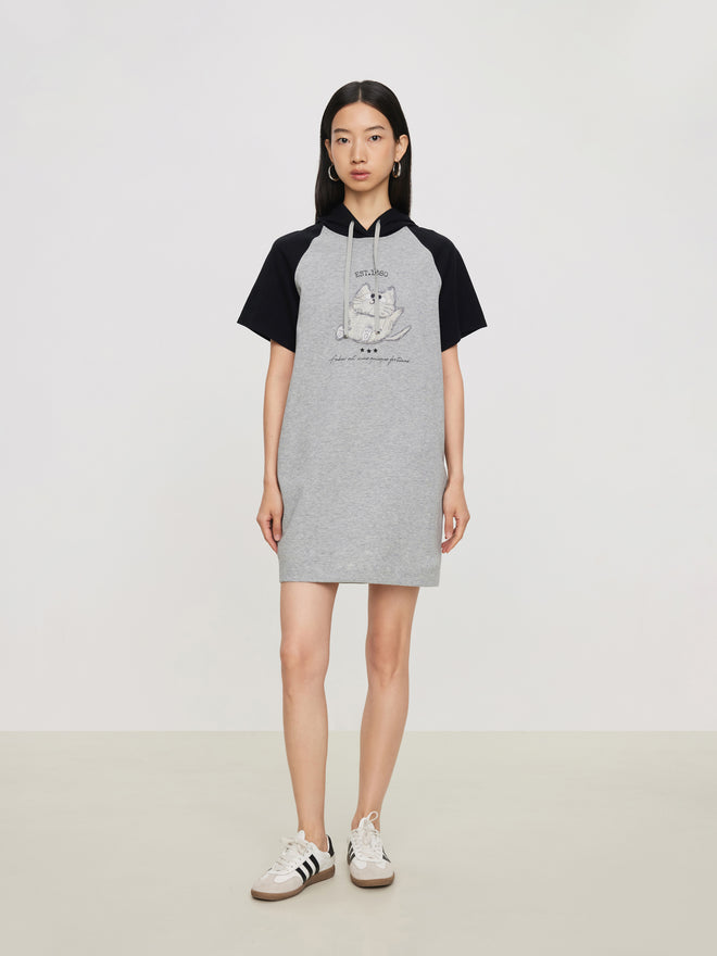 U-CAT Hooded Sweatshirt Dress