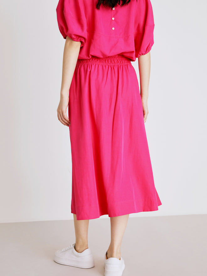 Tencel Hemp Puff Long Skirt