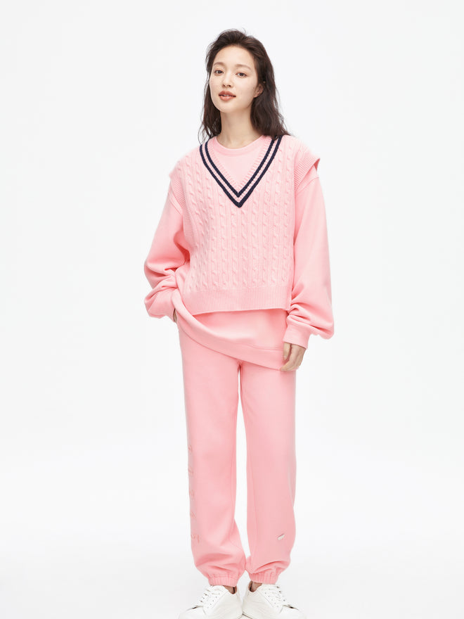 Cure Pink Fake Two Piece Sweatshirt