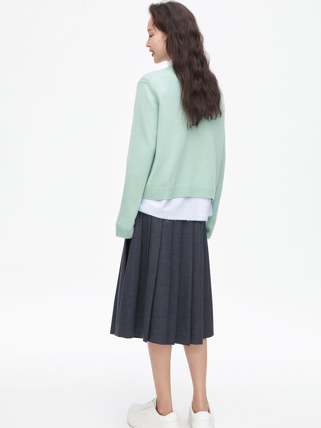 Green Soft Color Sweater