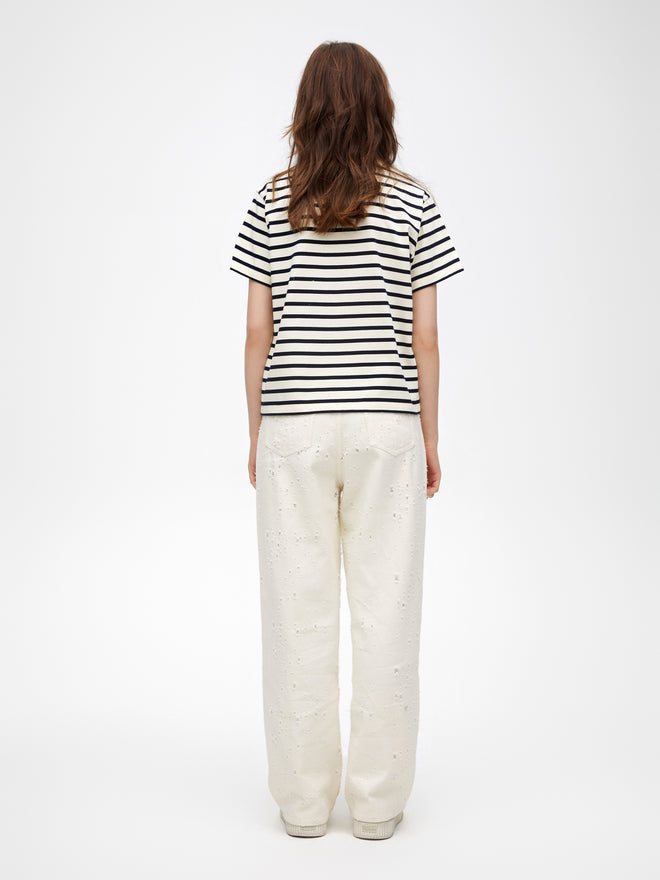 French print striped tee