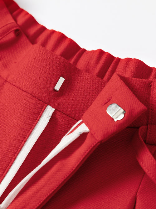 pantalon de costume en laine à jambe large rouge vintage