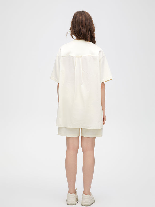 T-shirt silhouette blanc crème décontracté