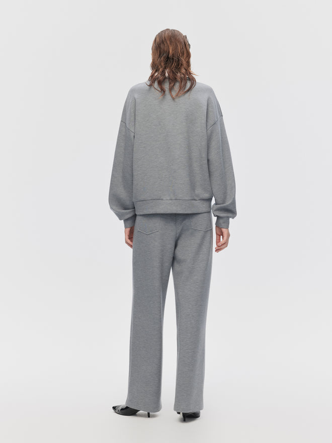 Ensemble polo et sweat-shirt à blocs de couleurs et perles