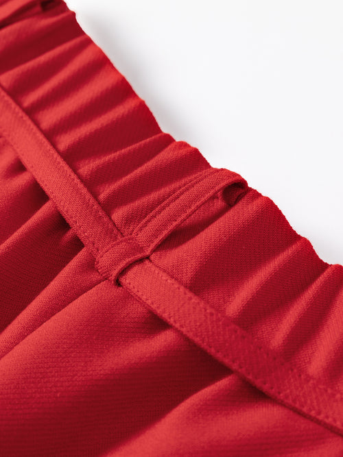 pantalon de costume en laine à jambe large rouge vintage