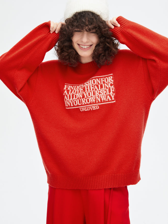 Vintage Red Letter Sweater
