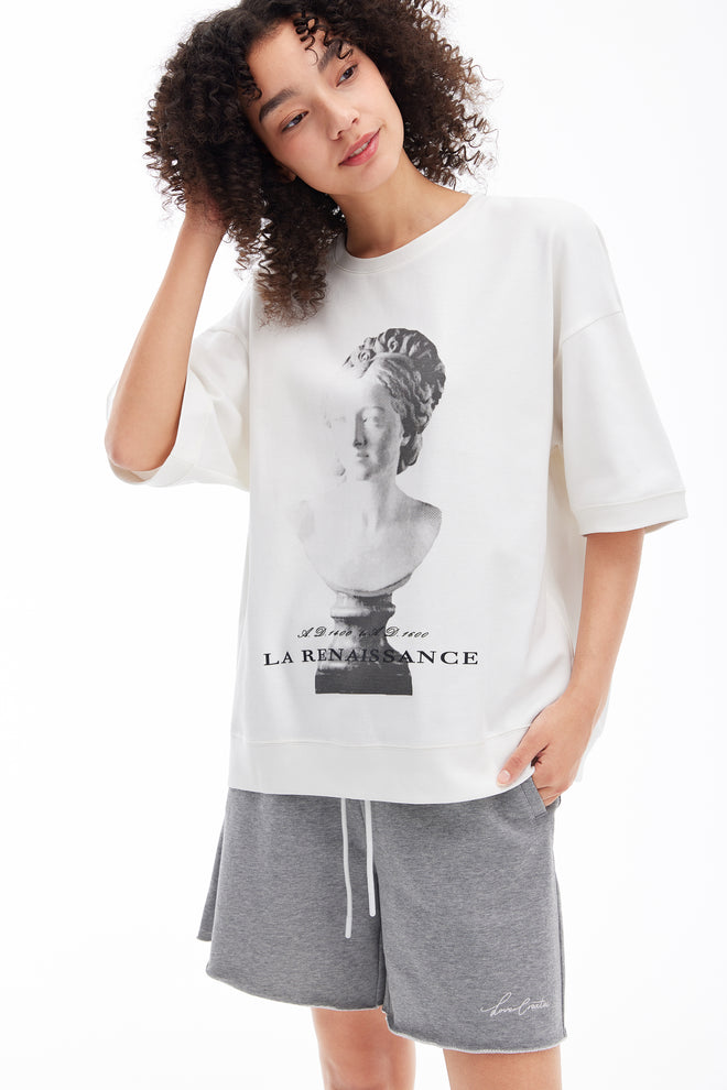 T-shirt Esquisse de tête en plâtre