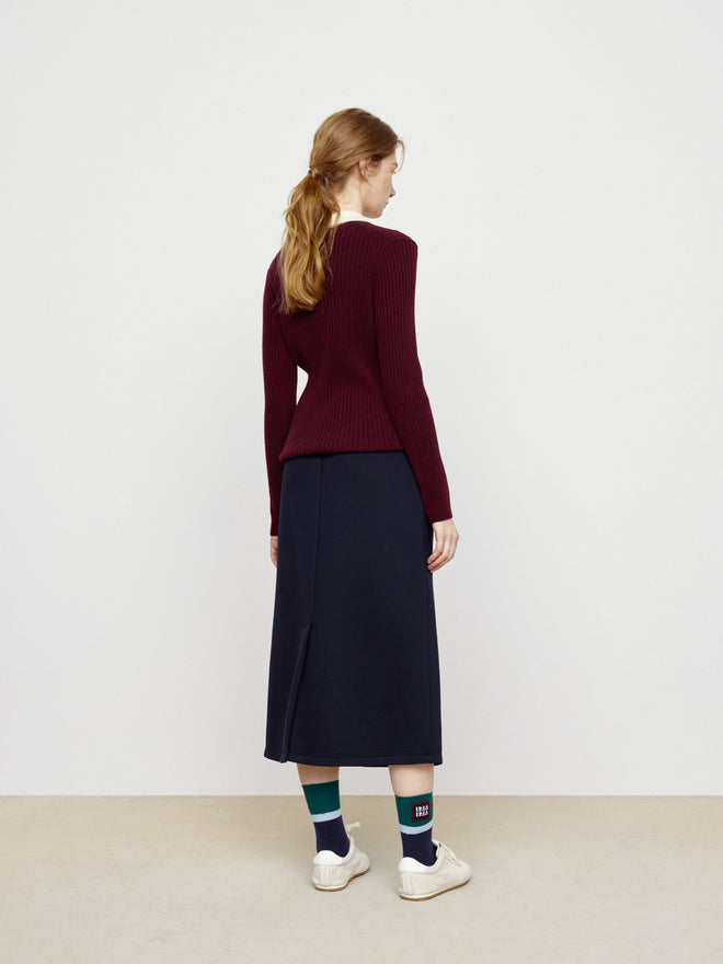 Raspberry Campus Sweater