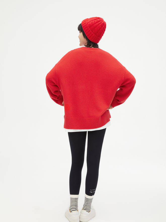 Pull rouge ambiant