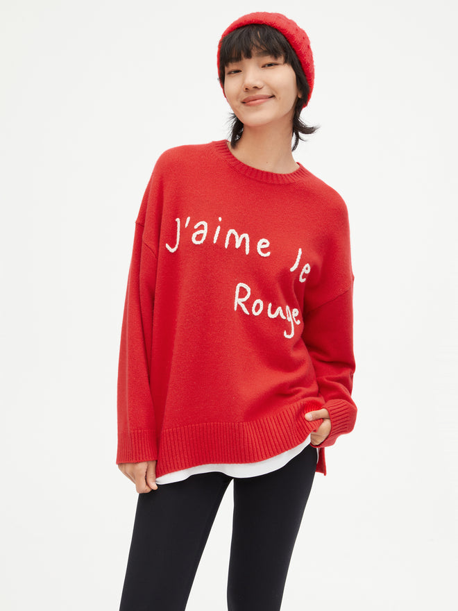 Pull rouge ambiant