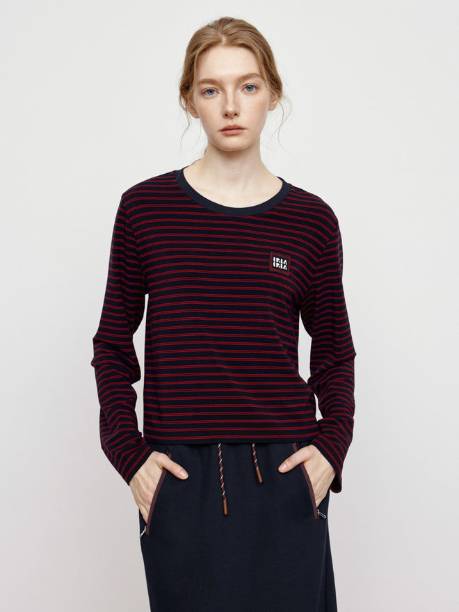 Classic Retro Red And Black Striped Long Sleeved Shirt